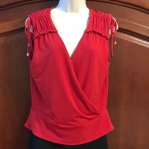 Catherine Mallandrino Red Sleeveless Top